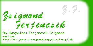 zsigmond ferjencsik business card